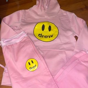 Drew Pink Sweats Set Matching Hoodie Sweatpants